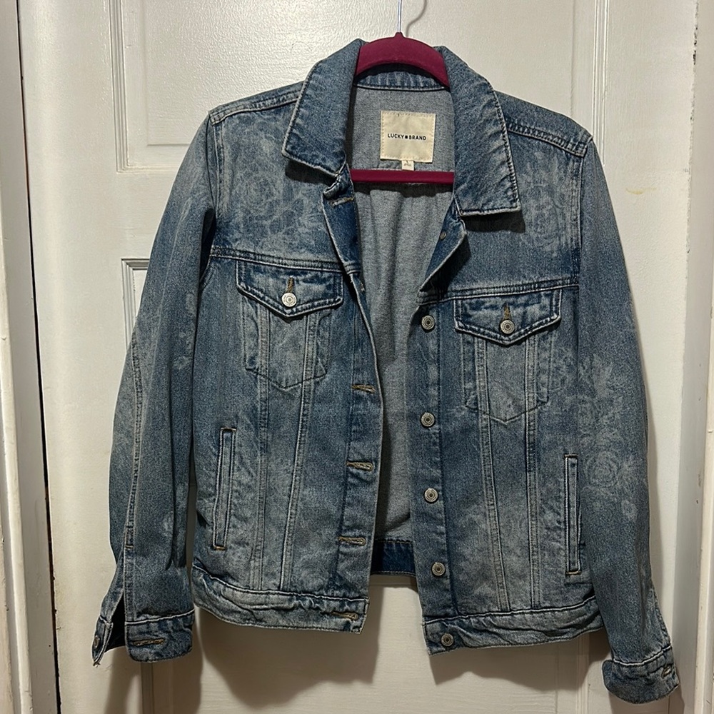 Lucky Brand Blue Jean floral Jacket